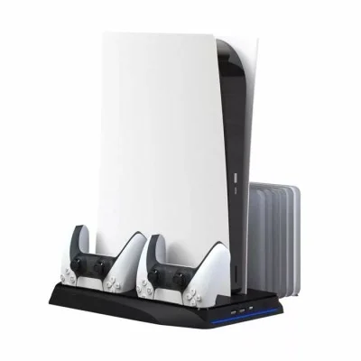 Porodo Cooling And Charging HUB 3-Level Fan Speed Touch Control PS5 Holder - Black